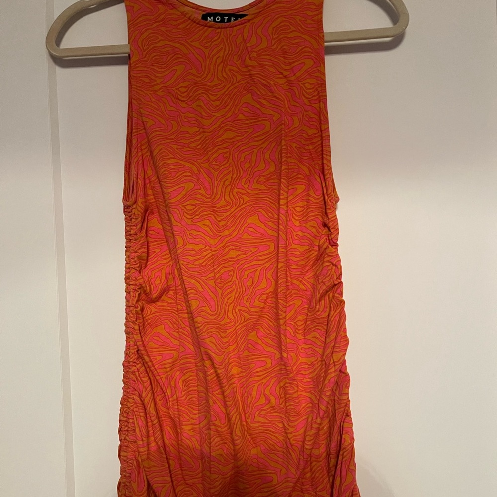 MOTEL pink and orange zebra dress